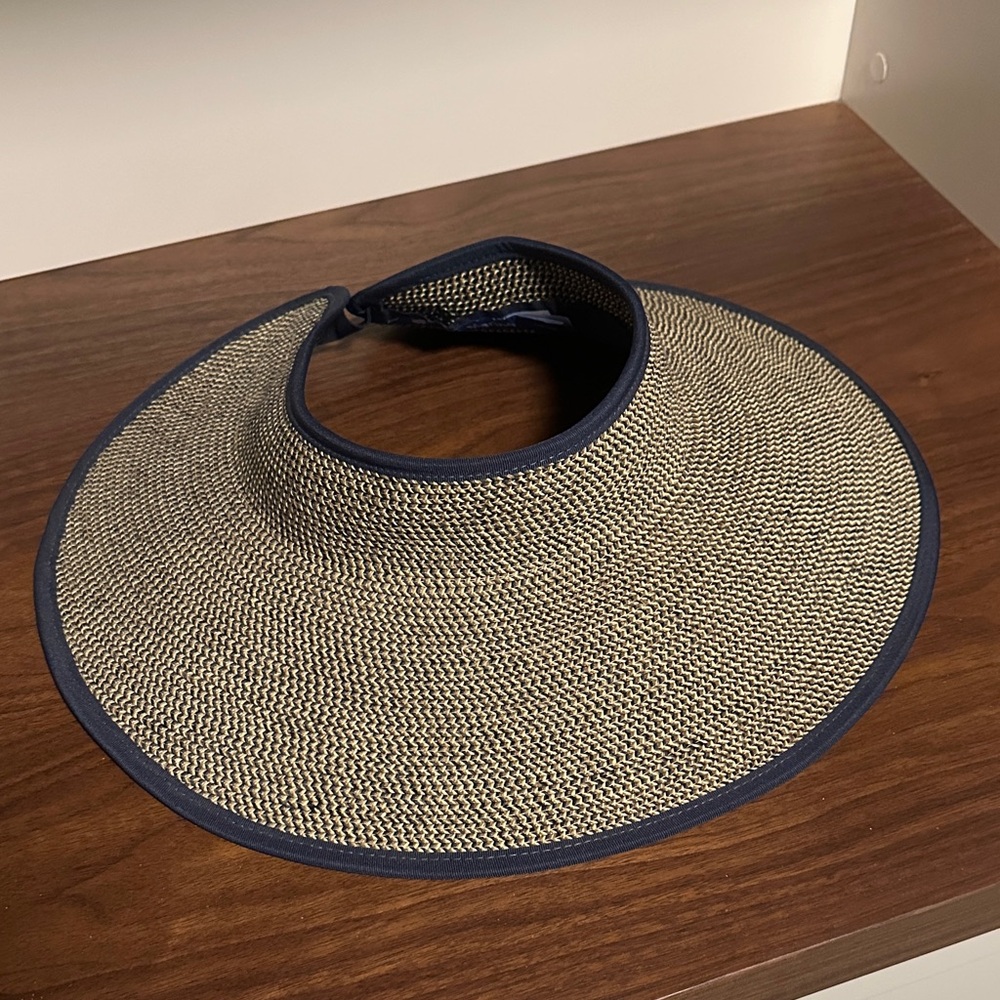 Navy and Beige Women's Sun Visor
